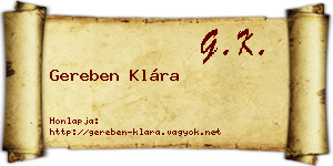 Gereben Klára névjegykártya